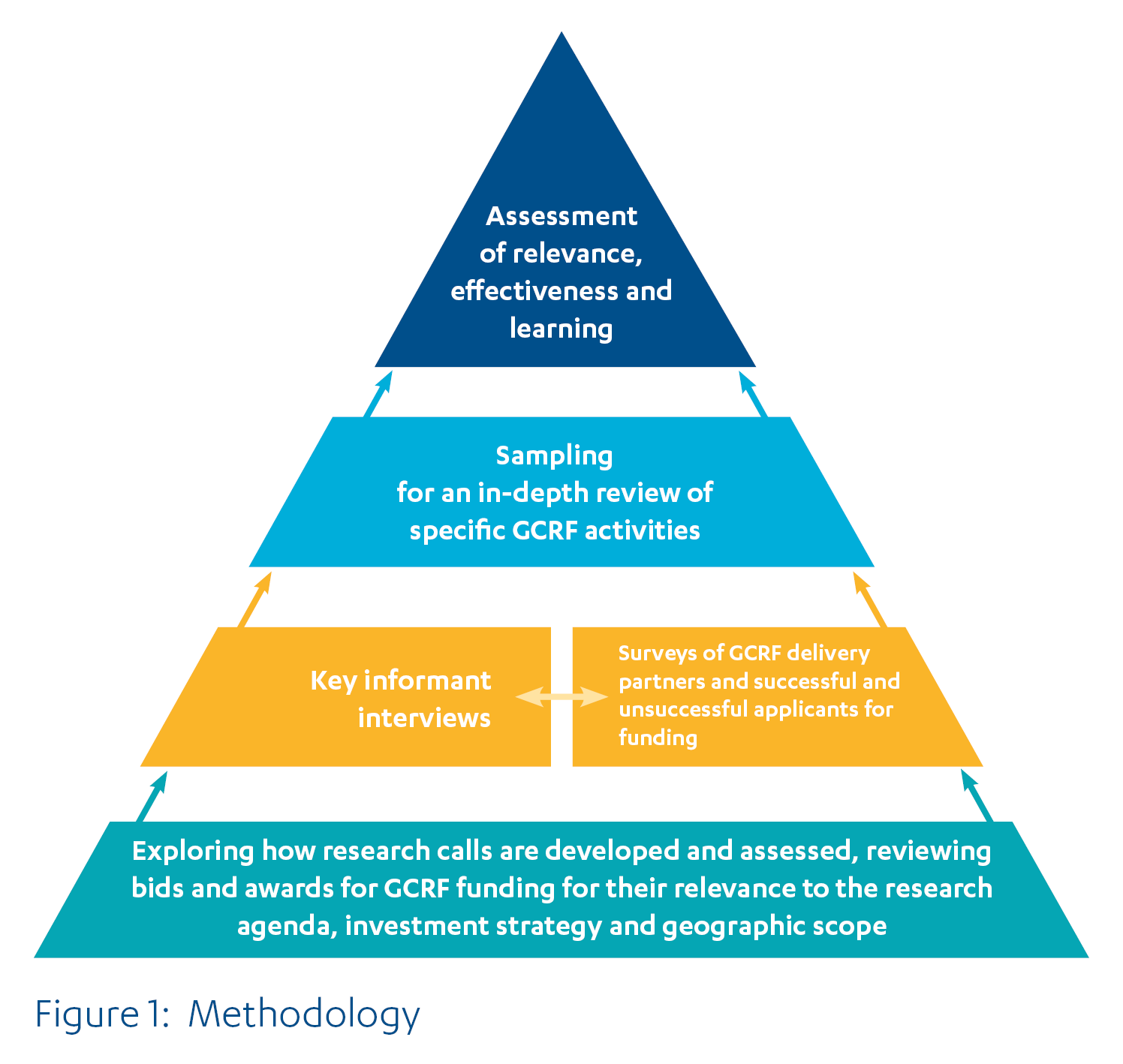 Triangle image showing triangulation of methodological approach. 